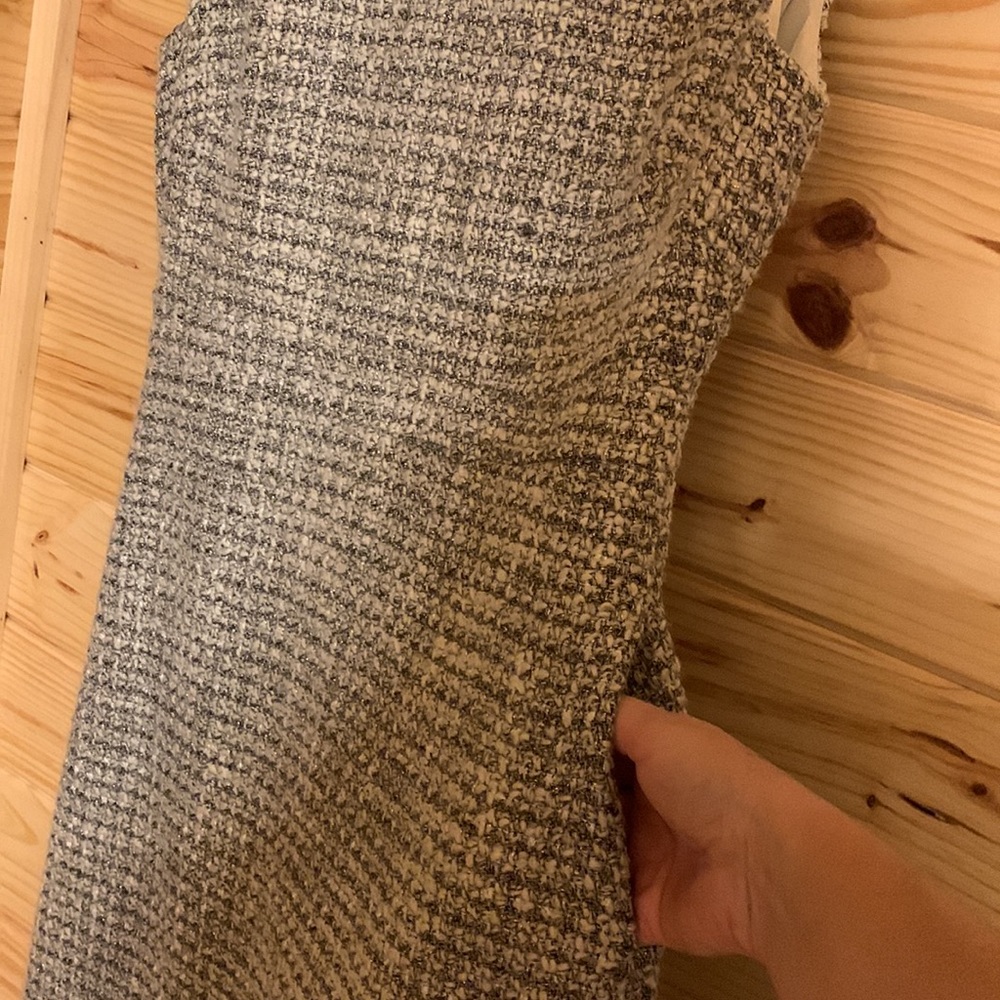 J Crew Silver & Ivory Dress Size 12 - Picture 5 of 6